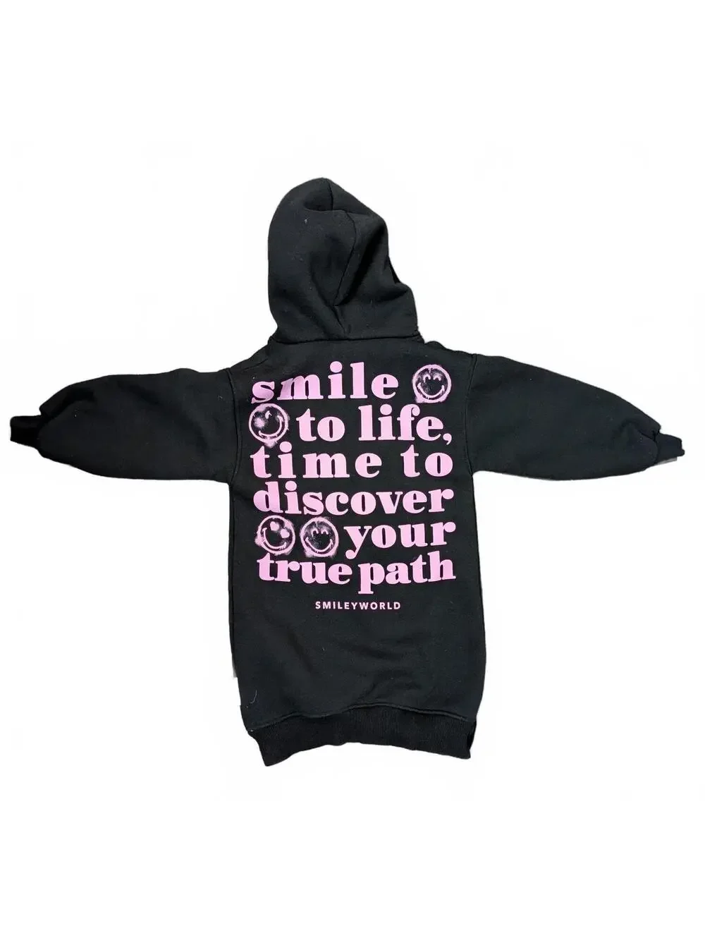 Zara x SmileyWorld Hooded Sweatshirt Dress | Black & Pink | Size 7 (122 cm)